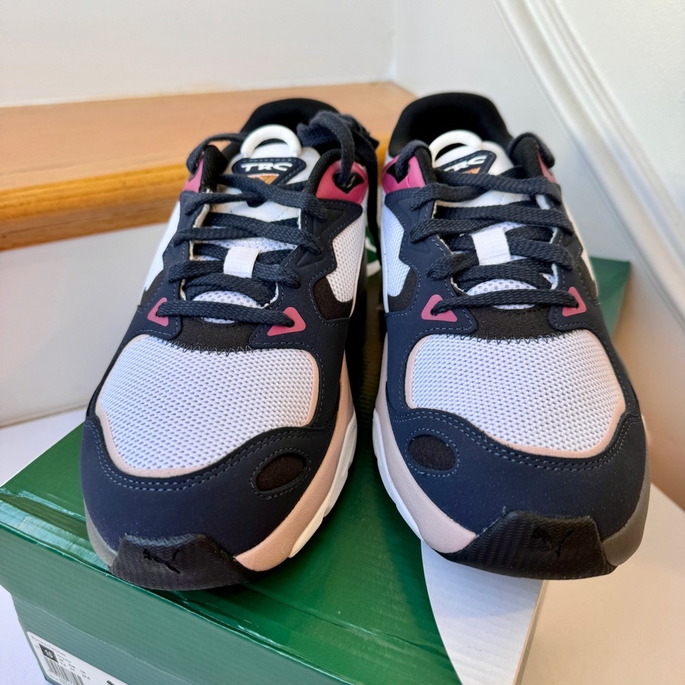 NWT Puma TRC Mira Block Athletic Shoes Navy Blue / Pink Womens Sneakers - Picture 10 of 13